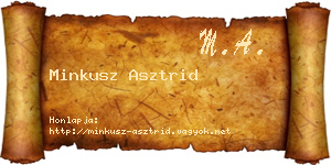 Minkusz Asztrid névjegykártya